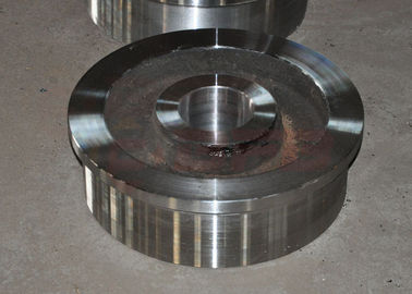 Heavy Load Steel Cart Wheels , Casting Double Flanged Guide Wheels For Rail Car