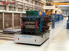 Elektryczny 12-tonowy wózek do przenoszenia form, bezśladowy wózek zasilany bateryjnie