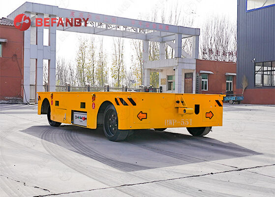 55T Heavy Capacity Trackless Transfer Cart with Rubber Wheel Design and Customized Car Size for Factory Use